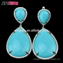 Hanging earring design white gold plated jewelry earrings